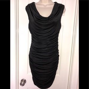 Express cowled neck black cocktail dress